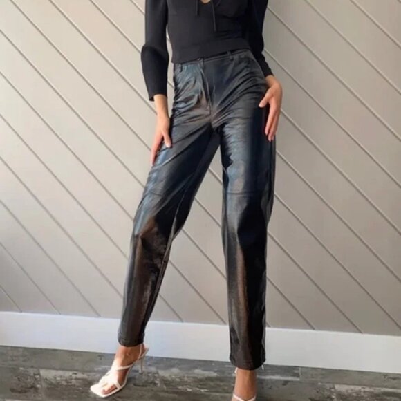 Wilfred black vinyl Funk Pants - Picture 2 of 9